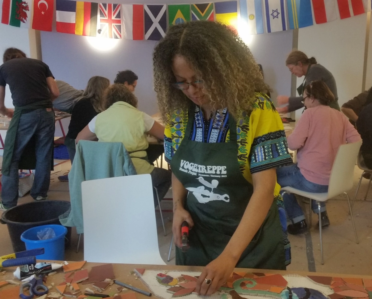 Natlie working in workshop