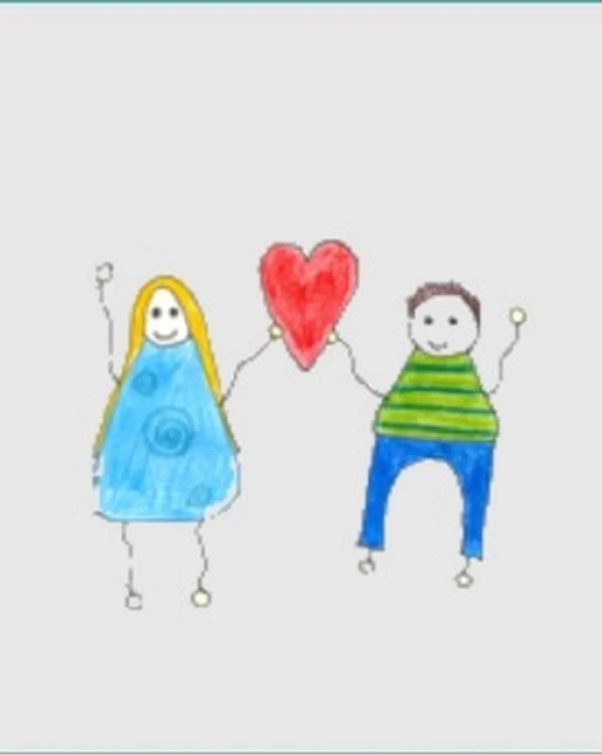 Natlie Ann Löffler, drawing of two kids holding a heart